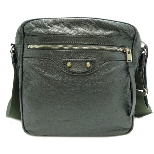 dh81317 1 Balenciaga Leather Messenger Bag Gray