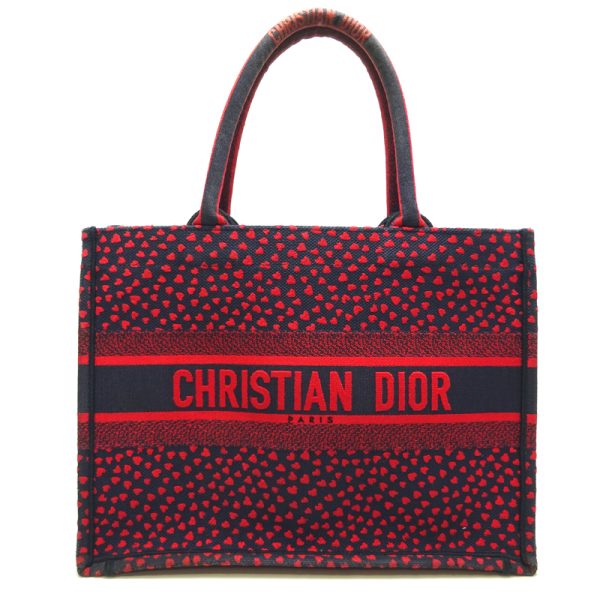 dh81809 1 Christian Dior Heart Book Tote Bag Canvas Black