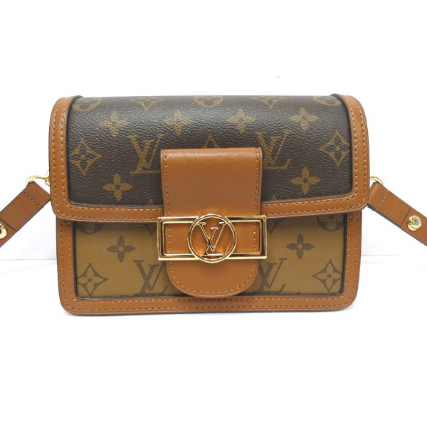 dz791121 d1 Louis Vuitton Dauphine Mini Shoulder Bag Brown