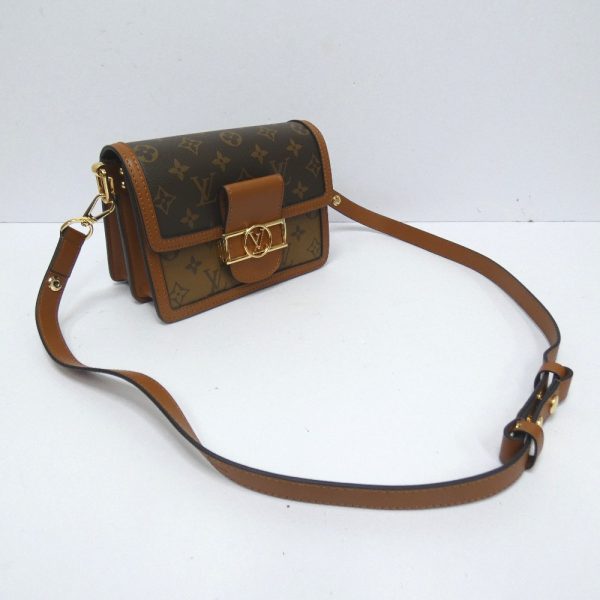 dz791121 d3 Louis Vuitton Dauphine Mini Shoulder Bag Brown