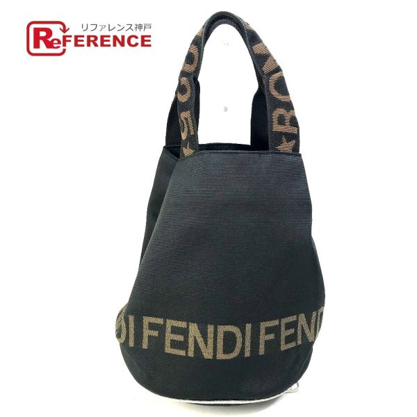 e 230929 7 1w Fendi Canvas Bucket Bag Black