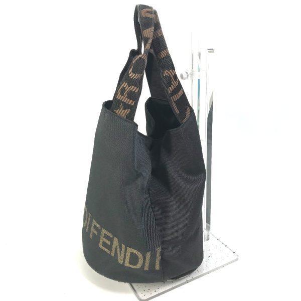 e 230929 7 3 Fendi Canvas Bucket Bag Black