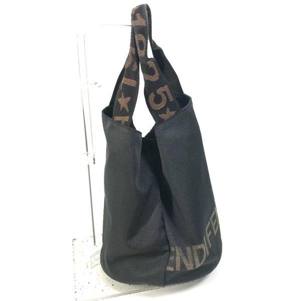 e 230929 7 4 Fendi Canvas Bucket Bag Black