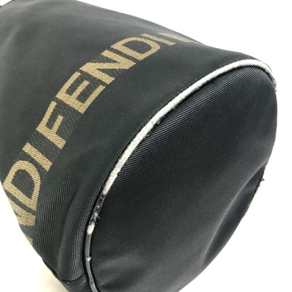 e 230929 7 6 Fendi Canvas Bucket Bag Black