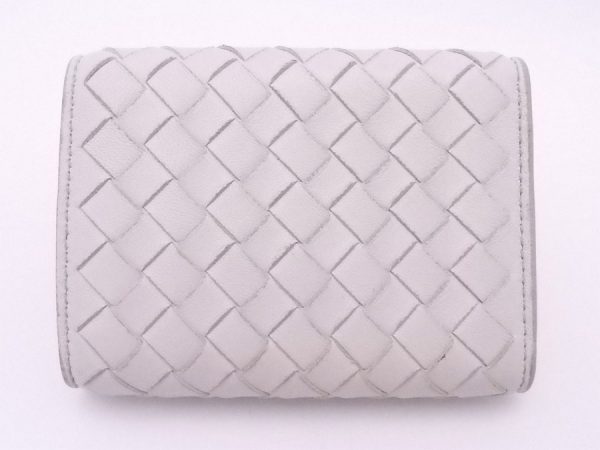 e52984 1 Bottega Veneta Trifold Wallet Intrecciato Leather White