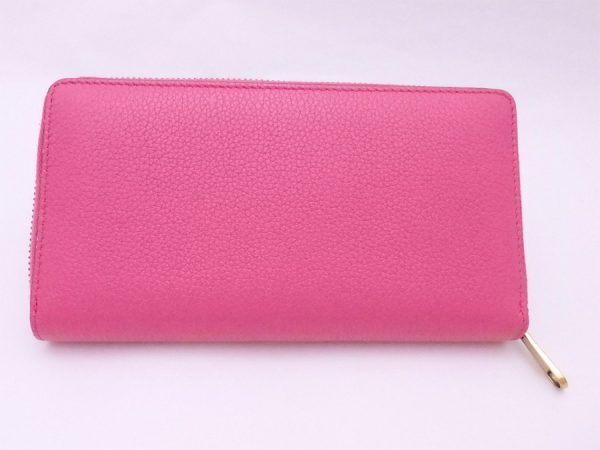 e53080f 1 Gucci Leather Round Zipper Long Wallet Pink