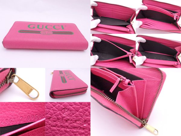 e53080f 4 Gucci Leather Round Zipper Long Wallet Pink