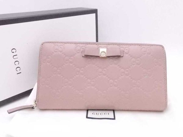 e53162f Gucci Guccisima Leather Round Zipper Long Wallet Pink