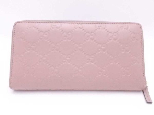 e53162f 1 Gucci Guccisima Leather Round Zipper Long Wallet Pink