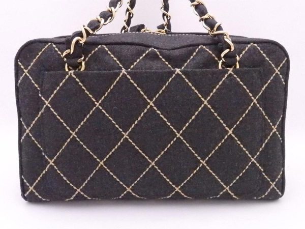 e53251f 2 Chanel Wild Stitch Wool Chain Shoulder Bag Gray