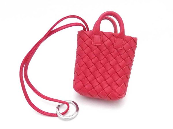 e53789g Bottega Veneta Key Ring Case Intrecciato Leather Red