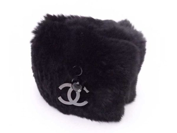 e54089f Chanel Rabbit Fur Bracelet Black