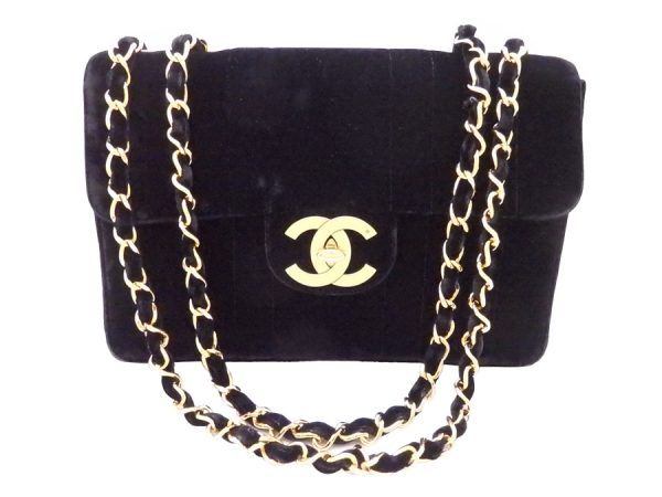 e54254a Chanel Coco Mark Velvet Shoulder Bag Black