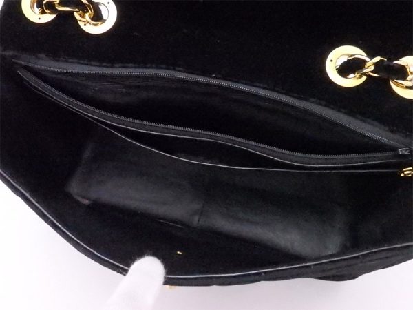 e54254a 3 Chanel Coco Mark Velvet Shoulder Bag Black