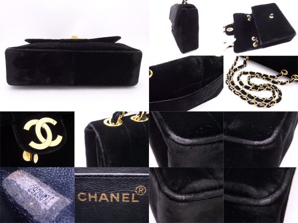 e54254a 4 Chanel Coco Mark Velvet Shoulder Bag Black