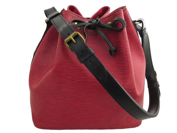 e54302 Louis Vuitton Epi Petit Noe Shoulder Bag Red Black