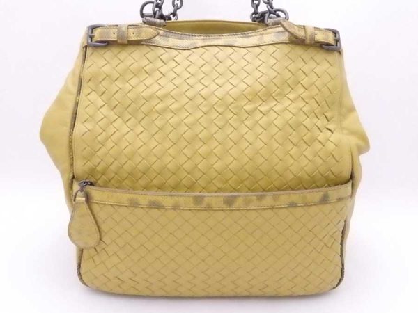 e54842i 1 Bottega Veneta Shoulder Bag Intrecciato Leather Yellow