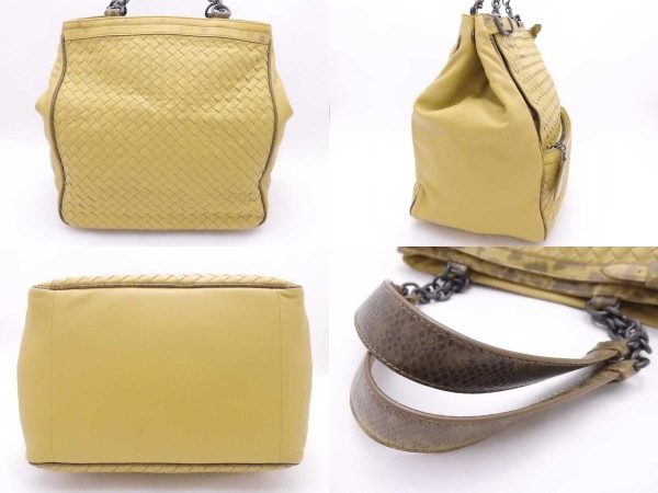 e54842i 2 c Bottega Veneta Shoulder Bag Intrecciato Leather Yellow