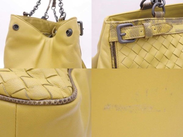 e54842i 6 c Bottega Veneta Shoulder Bag Intrecciato Leather Yellow