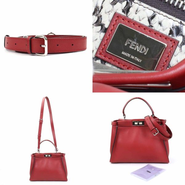 e55318a 13 c Fendi Leather Peekaboo Shoulder Bag Dark Red Silver