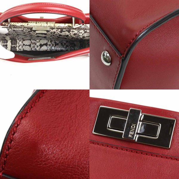 e55318a 5 c Fendi Leather Peekaboo Shoulder Bag Dark Red Silver