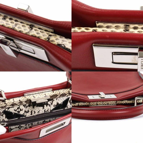 e55318a 9 c Fendi Leather Peekaboo Shoulder Bag Dark Red Silver