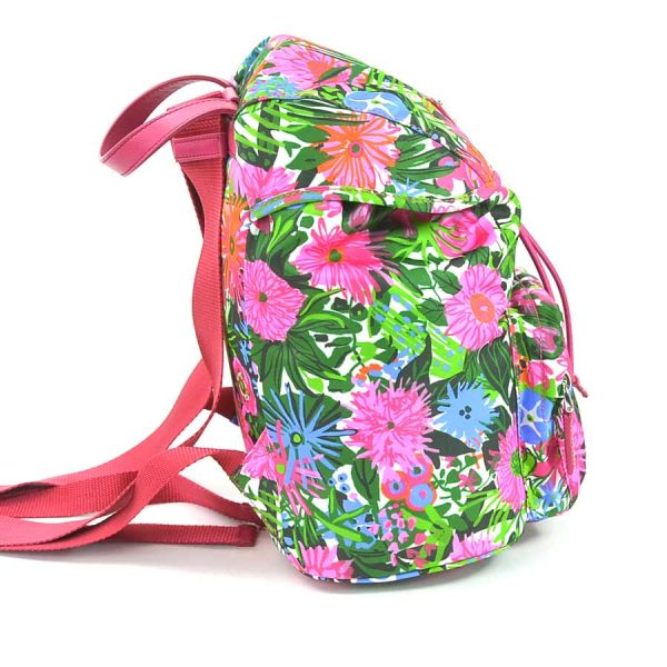 e55359i 1 Prada Nylon Flower Print Backpack Multicolor