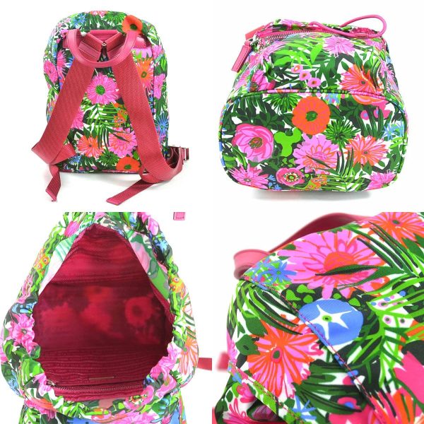 e55359i 2 c Prada Nylon Flower Print Backpack Multicolor