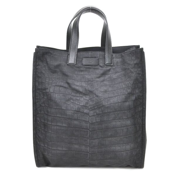 e55437a Fendi Nylon Leather Tote Bag Black