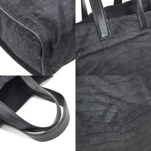 e55437a 6 c Fendi Nylon Leather Tote Bag Black