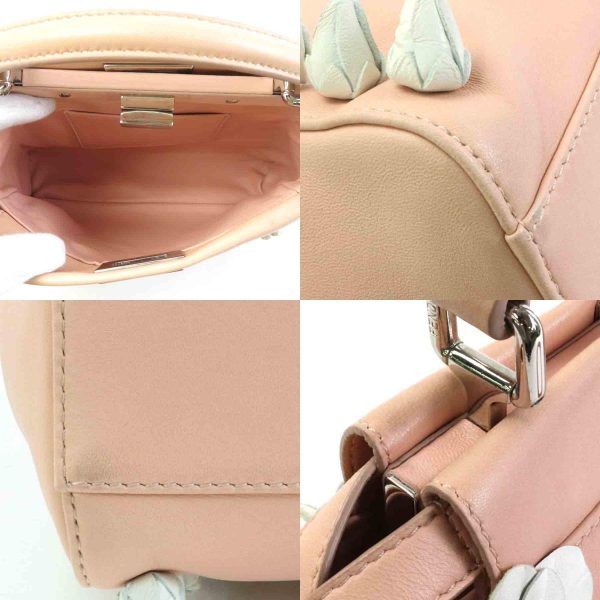 e55474a 5 c Fendi Leather Peekaboo Shoulder Bag Pink Beige