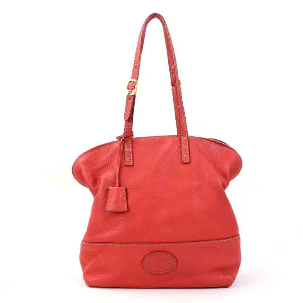 e55513a Fendi Selleria Leather Shoulder Bag Red Gold