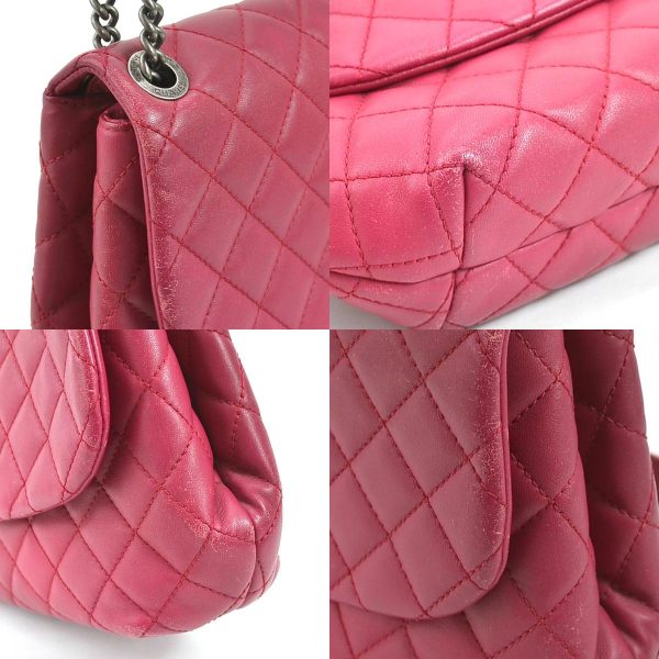 e55601g 5 c Chanel Matelasse Coco Mark Leather Crossbody Shoulder Bag Magenta