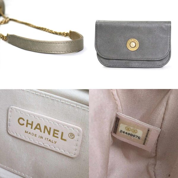 e55934a 9 c Chanel Matelasse Camellia Leather Crossbody Shoulder Bag Gray