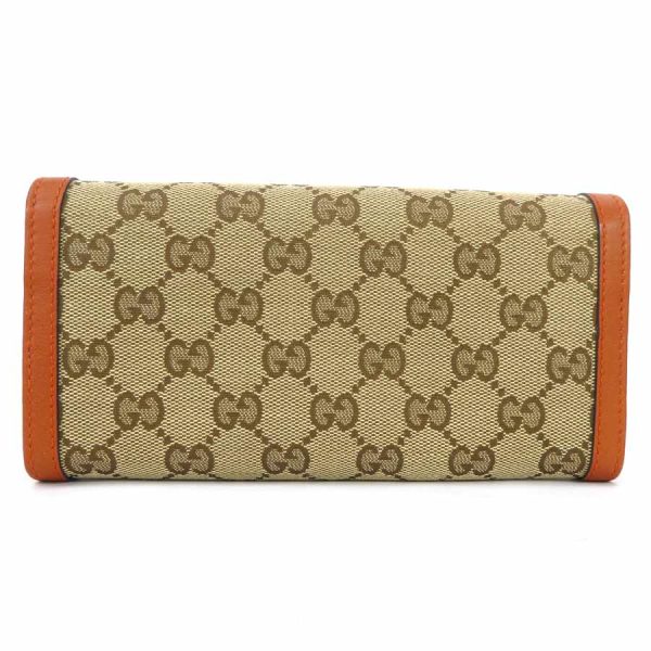 e56151f 1 Gucci GG Canvas Canvas Leather Bifold Long Wallet Beige