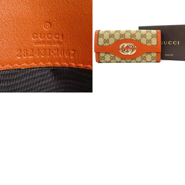 e56151f 10 c Gucci GG Canvas Canvas Leather Bifold Long Wallet Beige