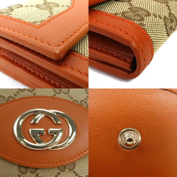 e56151f 6 c Gucci GG Canvas Canvas Leather Bifold Long Wallet Beige