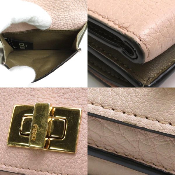 e56186a 6 c Fendi Leather Trifold Wallet Light Pink Gold