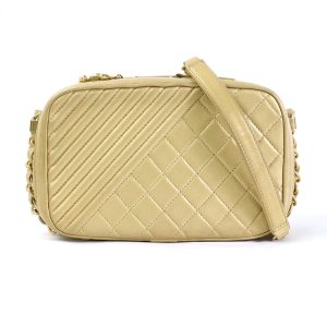 e56205a GUCCI GG Crystal Handbag PVC Leather Khaki Beige Dark Brown