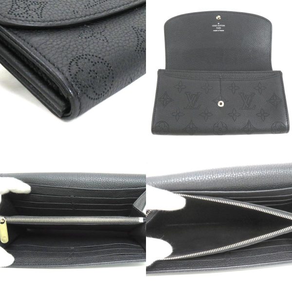 e56217f 5 c Louis Vuitton Monogram Mahina Portefeuil Iris Long Wallet Black