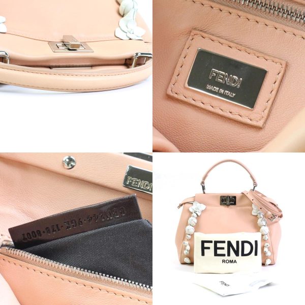 e56321a 10 c Fendi Leather Peekaboo Crossbody Shoulder Bag Pink