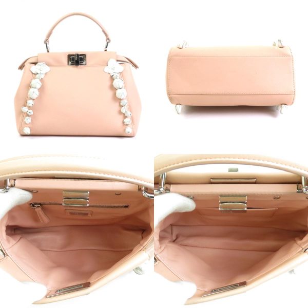 e56321a 2 c Fendi Leather Peekaboo Crossbody Shoulder Bag Pink