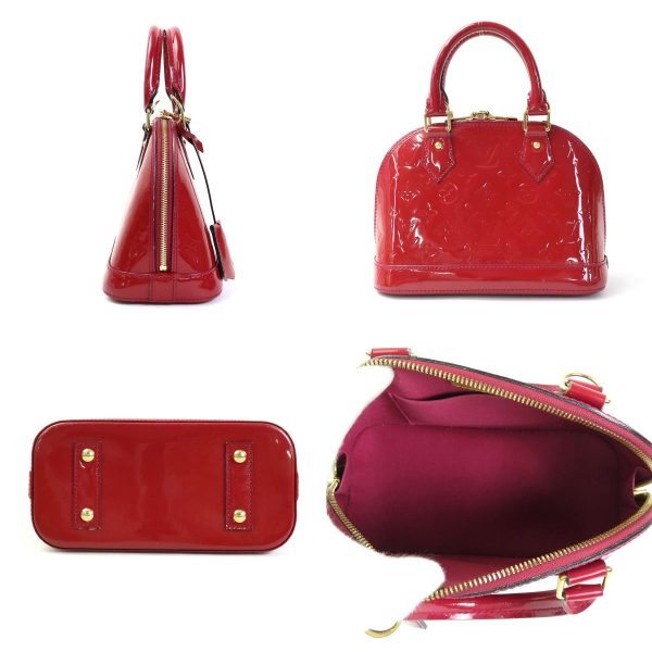 e56445i 1 c Louis Vuitton Monogram Vernis Alma BB Crossbody Handbag Red