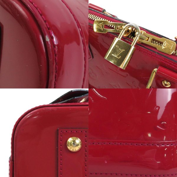 e56445i 5 c Louis Vuitton Monogram Vernis Alma BB Crossbody Handbag Red