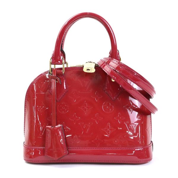 e56445i Louis Vuitton Monogram Vernis Alma BB Crossbody Handbag Red