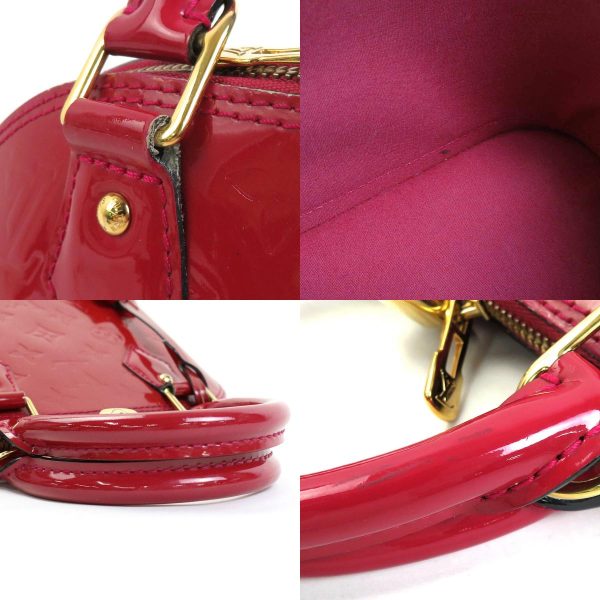 e56445i 9 c Louis Vuitton Monogram Vernis Alma BB Crossbody Handbag Red