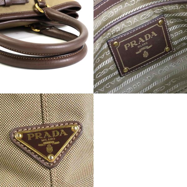 e56744a 10 c Prada Canvas Leather Shoulder Bag Brown