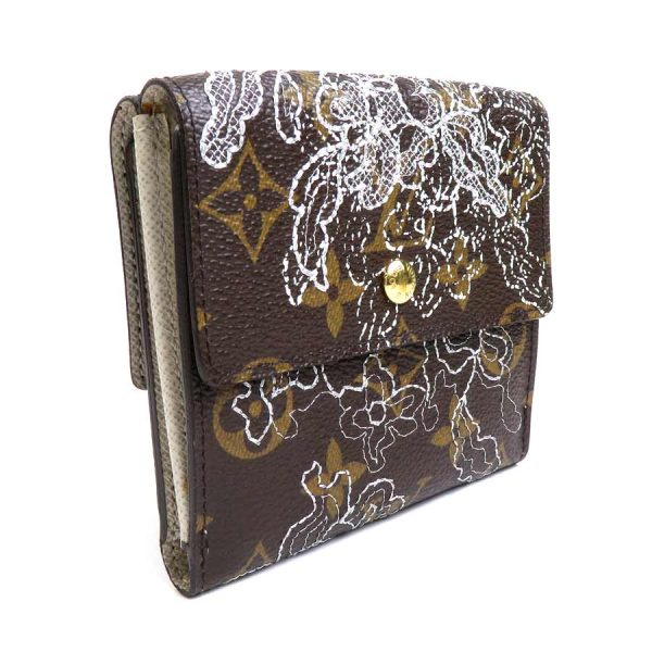 e56761a 1 Louis Vuitton Monogram Dantel Porte Monet Bier Cult Credit Trifold Wallet Brown