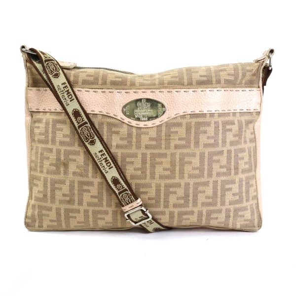 e56862a Fendi Canvas Leather Zucca Crossbody Shoulder Bag Beige Light Pink