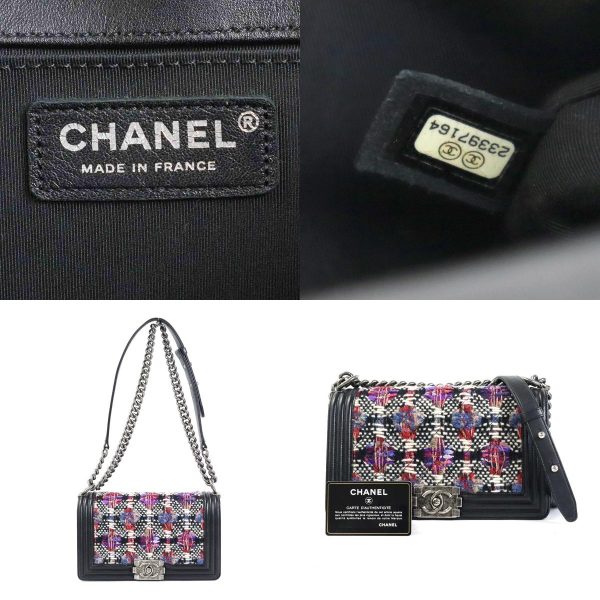 e56957f 10 c Chanel Boy Chanel Wool Crossbody Shoulder Bag Black